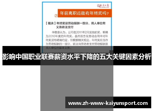 影响中国职业联赛薪资水平下降的五大关键因素分析