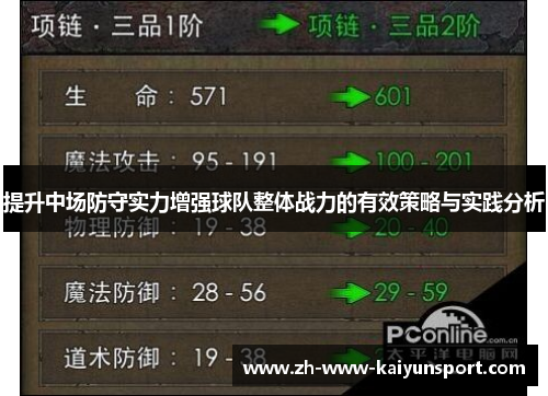 提升中场防守实力增强球队整体战力的有效策略与实践分析